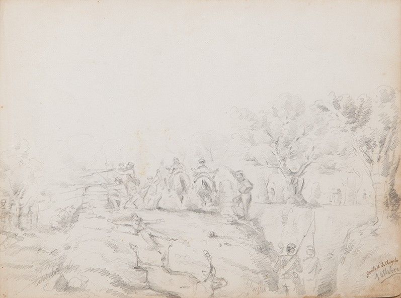 Giuseppe Pini - Memorie della campagna del 1860 - Manoscritto e album di disegni