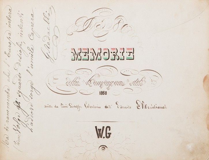 Giuseppe Pini - Memorie della campagna del 1860 - Manoscritto e album di disegni