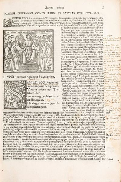 Giovenale, Iuuenalis cum commento Ioannis Britannici, edizione veneziana del 1509