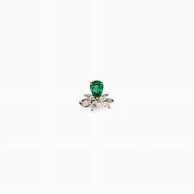Anello in Smeraldo e Diamanti in Oro Bic