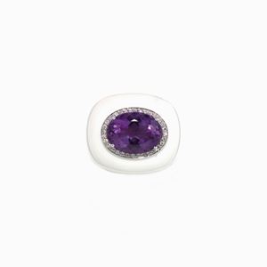 ANELLO IN AGATA BIANCA E AMETISTA
in oro
