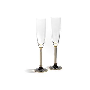 DUE CALICI IN CRISTALLO ORO SMALTO E DIA