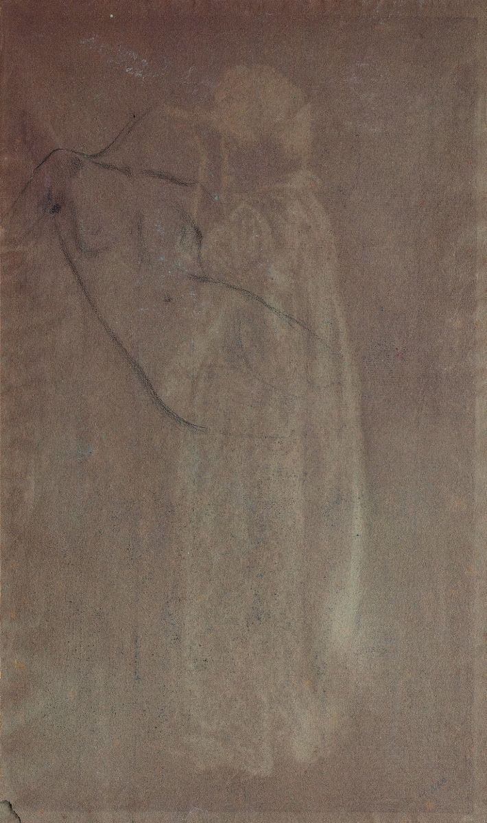 Federico Zandomeneghi - Studio per 'La toilette (Il ricciolo)', pastello su carta marroncina