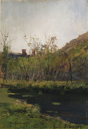 Paesaggio con stagno