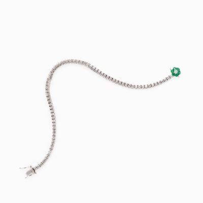 Bracciale Tennis in Diamanti e Smeraldi