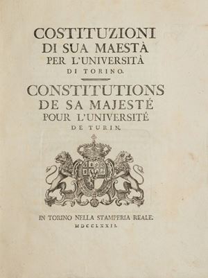 Costituzioni di Sua Maestà per l'Università di Torino