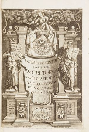 Decretorum Montisferrati antiquorum, & novorum, tum civilium, cùm criminalium, ac mixtorum collectio. Opus quatuor libris compraehensum