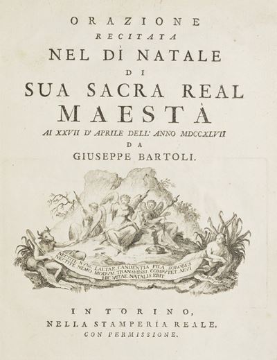 Orazione Recitata nel Dì Natale di Sua Sacra Real Maestà ai XXVII D’aprile Dell’anno MDCCXLVII