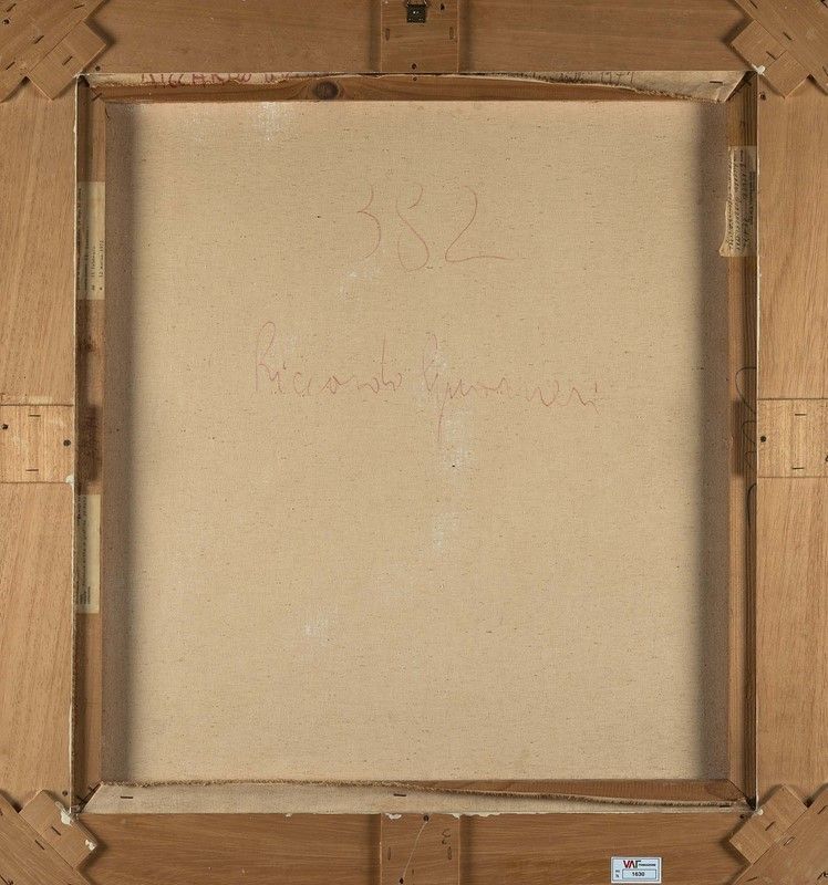 Riccardo Guarneri - Due archi di cerchi gialli, 1971 - tecnica mista e grafite su tela
