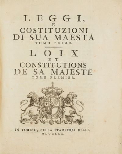 Leggi, e Costituzioni di Sua Maestà