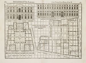 Edizione originale di questo celebre trattato. Schlosser, 415-417: “[...] può considerarsi per lo spirito che la pervade tutta, come conclusione del tardo Rinascimento, di una certa importanza per lo sviluppo delle teorie artistiche del ‘600, che essa inaugura...”. Brunet V:180: "Edition rare;" Cicognara 651Parenti, 456; Fowler, 292; Cicognara, 651. L’idea della architettura universale, di Vincenzo Scamozzi architetto veneto divisa in X. libri