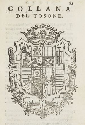 I opera: seconda edizione sulla storia, le cerimonie e gli statuti degli Ordini cavallereschi, corredata dalle insegne degli Ordini della Giarrettiera, del Toson d’Oro, di San Michele e di Savoia. Completano l’opera le descrizioni delle isole di Malta e dell'Elba. Adams II, 670.
II opera: edizione originale unica rara. Della origine de' Cavalieri