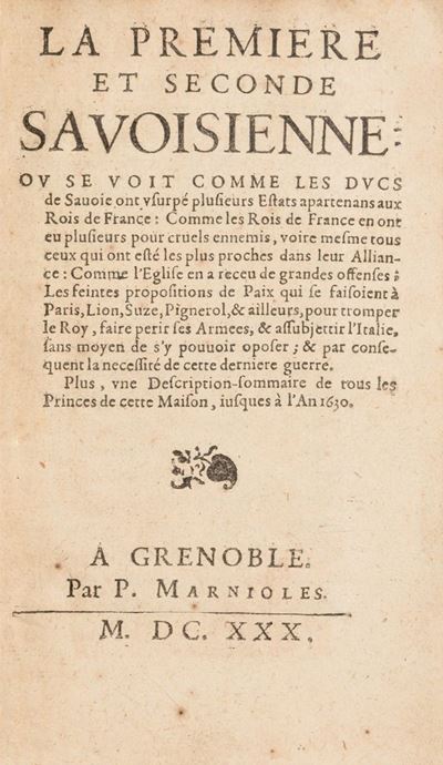 La Premiere Et Seconde Savoisienne