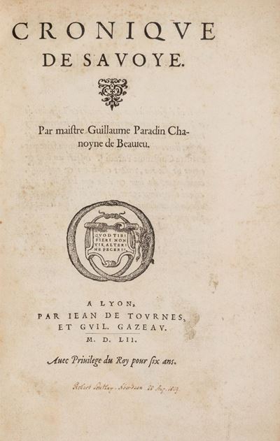 Cronique De Savoye