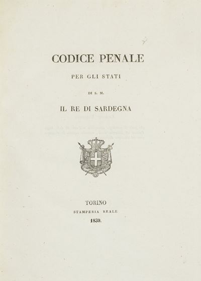 Codice Penale per gli Stati di S. M. il Re di Sardegna.