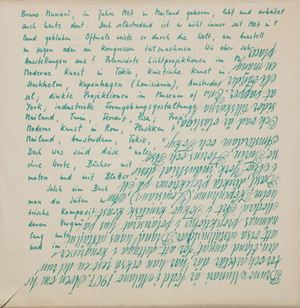 Copia completa della sovracoperta a triangoli e in più lingue. Così l’autore descriveva i suoi libri illeggibili: “Sono libri senza parole, libri con pagine tagliate in diversi modi, con pagine di diversi colori. (...) Si voltano le pagine come per leggere e si compongono e si scompongono molte composizioni geometriche e quando ne trovate una che vi piace di più delle altre la potete mettere sotto vetro finchè non avrete voglia di cambiarla...”. Maffei 2002, p. 88. Libro illeggibile