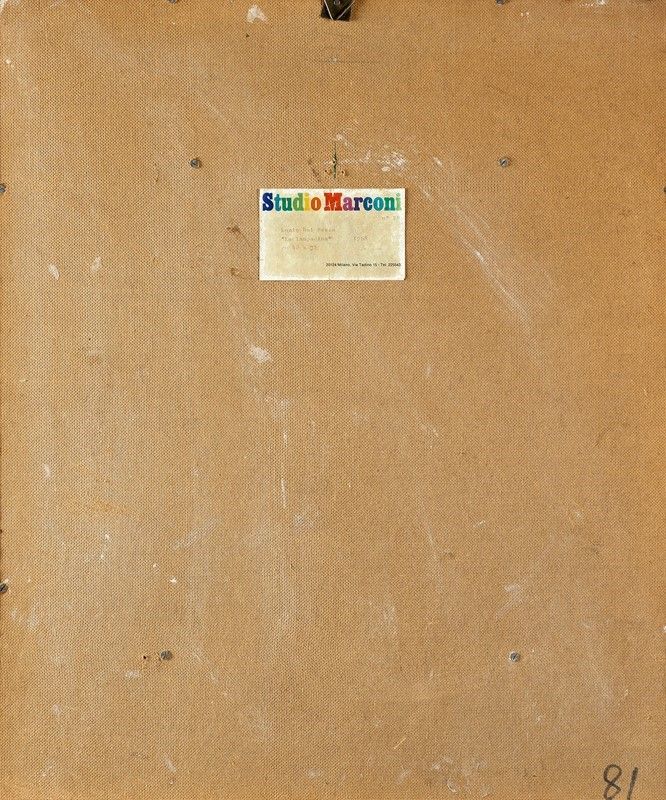 Lucio del Pezzo - La lampadina, 1968, collage e tecnica mista su tavola