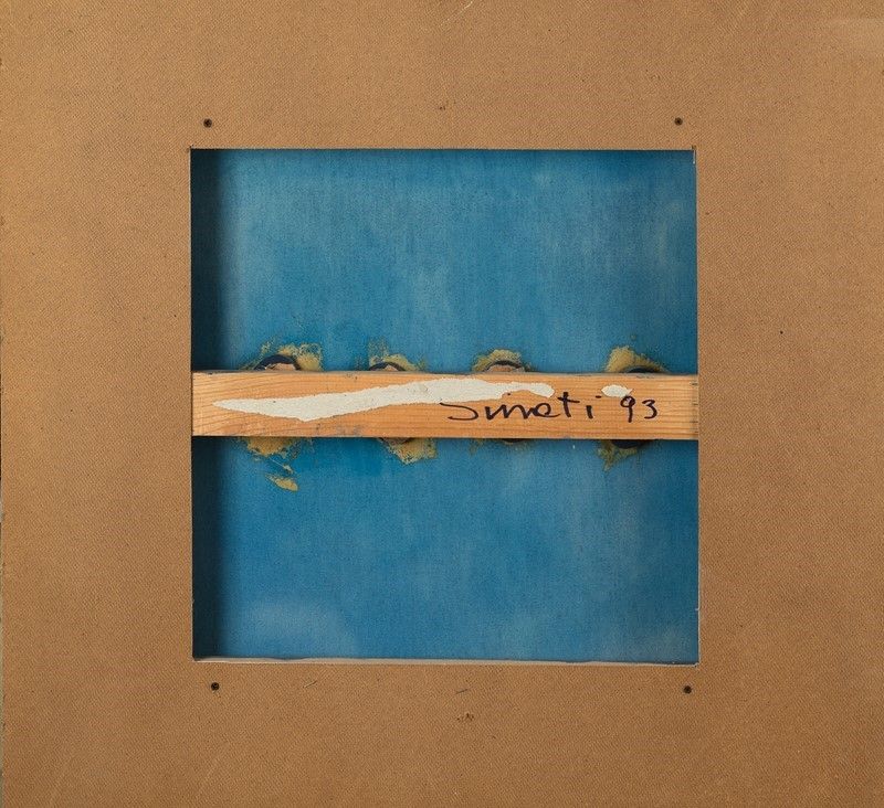 Autore Sconosciuto, Quattro ovali blu, 1993 - Acrilico su tela sagomata