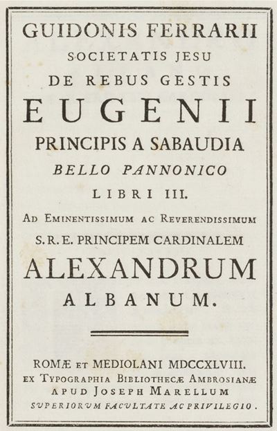 De Rebus Gestis Eugenii Principis a Sabaudia Bello Pannonico Libri III
