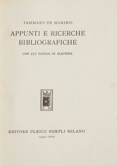 Appunti e Ricerche Bibliografiche