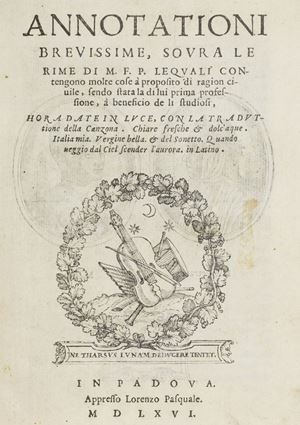 Annotationi brevissime, sovra le rime di M.F.P. le quali contengono molte cose à proposito di ragion civile