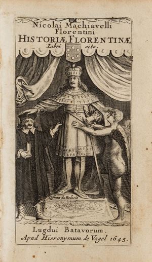 Alla fine delle Historie si trova la Castruccii Castracani
Luccensis vita. Willems 1637; allegate alla seconda opera
sono: Agrippae ad Octavium Caes. Augustum oratio contra
monarchiam; Maecenatis oratio pro Monarchia, ad Caes.
Augustum, ex dominis lib. LII; Antonii Possevini iudicium
de Nicolai Machiavelli & Ioannis Bodini scriptis (De
Demonomania e de Republica cautio); Hubert Languet,
vindiciae contra Tyrannos e de iure Magistratuumin subditos.
Willems 1649. Bertelli-Innocenti Sec.XVI, 48. Gerber,
S.75, II.
 Historiae Florentinae
libri octo