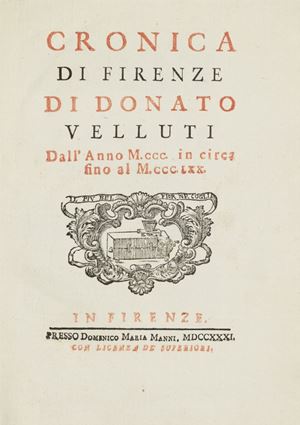 Cronica di Firenze... dall'anno 1300 in circa fino al 1370