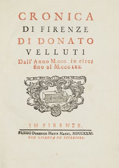 Cronica di Firenze... Dall'anno 1300 in Circa Fino al 1370