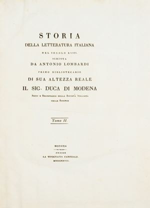 Storia della letteratura italiana nel secolo XVIII