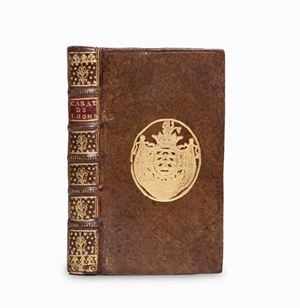 Ottima copia alle armi di Alexandre de la Rochefoucault,
con timbretto della biblioteca all’antiporta.
 Les caracteres de l’homm e sans pasions, selon les sentimens de Seneque.