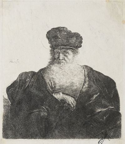 Ritratto di Uomo con Barba, Cappello di Pelliccia e gli Occhi Chiusi