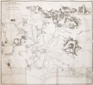 Prima edizione. Rossetti, G 1600. Olschki, XI, 17654 "Ouvrage des plus importants sur les environs de Rome". Analisi storico-topografico-antiquaria della carta de' dintorni di Roma