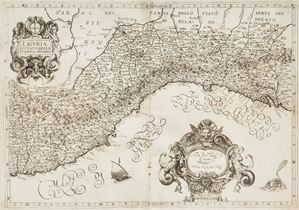 Importantissima opera cartografica del padovano Magini (1555-1617). Quest’ultimo grazie alla sua personale amicizia con il Duca di Mantova Vincenzo Gonzaga riuscì ad ottenere da principi e regnanti dei vari governi della penisola il materiale cartografico necessario per la realizzazione delle carte delle allora regioni italiane. Il grande sforzo cartografico del Magini venne dato alla luce, postumo a causa della prematura morte nel 1617, da suo figlio Fabio, che nel 1620 pubblicò in Bologna l’atlante l’Italia. L’influenza di tale opera fu notevolissima, e sia Ortelius che i principali cartografi ed editori olandesi,  hanno tratto la cartografia della penisola dal lavoro dell’astronomo padovano.  Italia [..] data in luce da Fabio figliuolo 