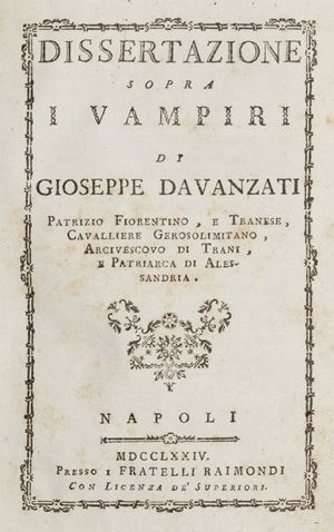 Dissertazione sopra i vampiri 