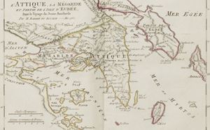 Si tratta dell'atlante dell'opera "Voyage de jeune Anacharsis en Grece" di J.J. Bathelemy. Recueil de cartes geographiques, plans, vues et médailles de l'ancienne Grece, relatifs au voyage de jeune Anacharsis