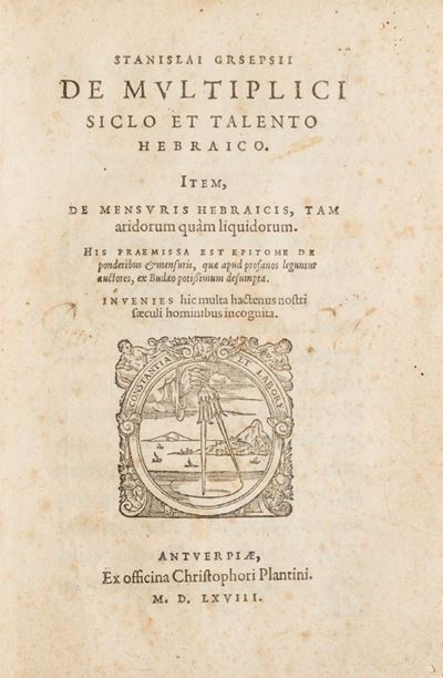 De Multiplici Siclo Et Talento Hebraico
