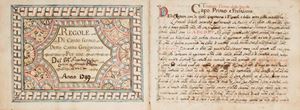 Manuale relativo alle regole di composizione ed esecuzione del canto gregoriano, opera di copista anonimo della fine del sec.XVIII, come da annotazione iniziale. L'opera si contestualizza nel grande solco della musica per uso liturgico, che all'epoca era rappresentata, pur con numerose varianti e contaminazioni rispetto alla tradizione ereditata dai secoli precedenti, da numerose scuole in seno alle più importanti chiese romane. Regole di Canto fermo detto Canto Gregoriano per uso del Padre Niccolant.o Cagliesi Corista in Aracoeli 
