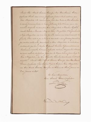 Brasile - Pedro II  - Lettera sottoscritta