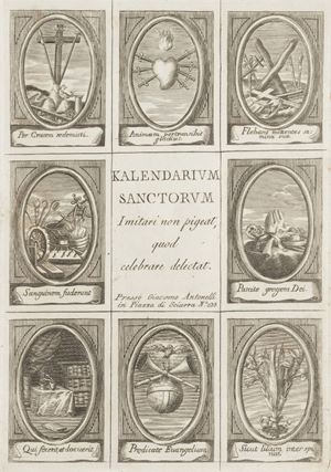 Kalendarium sanctorum. Imitari non pigeat, quod celebrare delectat