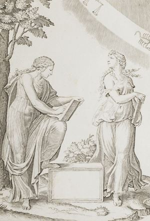Da un soggetto di Raffaello Sanzio.  Due sibille con lo Zodiaco