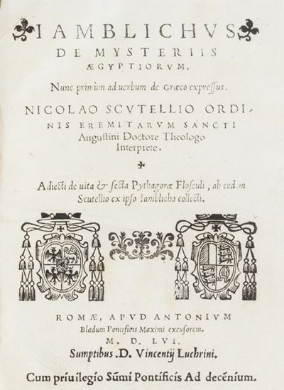 De Mysteriis Aegyptiorum, Nunc Primum Ad Verbum De Graeco Expressus