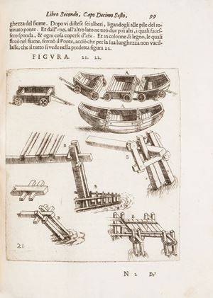 Seconda edizione dell’opera di Floriani che oltre alle fortificazioni eseguite in Italia e nel nord Europa per Papa Urbano VIII, il Re di Spagna e l’Imperatore Ferdinando, progettò le mura a nord della capitale maltese Valletta. Difesa et offesa delle piazze