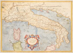 Seconda edizione del primo atlante dedicato interamente all'Italia. Nonostante la pubblicazione sia postuma, l'opera è per intero del Magini, che realizzò la prima carta - territorio di Bologna - nel 1595. Le carte derivano da fonti edite e inedite, configurandosi così come il prodotto di un accurato lavoro di comparazione. La realizzazione delle lastre fu affidata ai maggiori intagliatori dell'epoca: il belga Arnoldo Arnoldi e l'inglese Benjamin Wright. Questa rappresentazione dell'Italia fu insuperata fino alla fine del XVII secolo e influenzò tutta la produzione cartografica posteriore, da Hondius, a Blaeu, a Jansson.
 Italia di Gio. Ant. Magini data in luce da Fabio suo figliuolo al serenissimo Ferdinando Gonzaga duca di Mantova