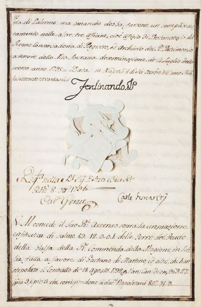 Cedola di Censuazione di Sal.e 89.12.0.0.1. a Favore di Gaetano di Martino, ed Altri, che Hanno S...