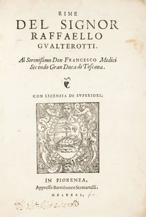 Bel gruppo di cinquecentine dedicate a diversi membri della famiglia Medicea. Rime