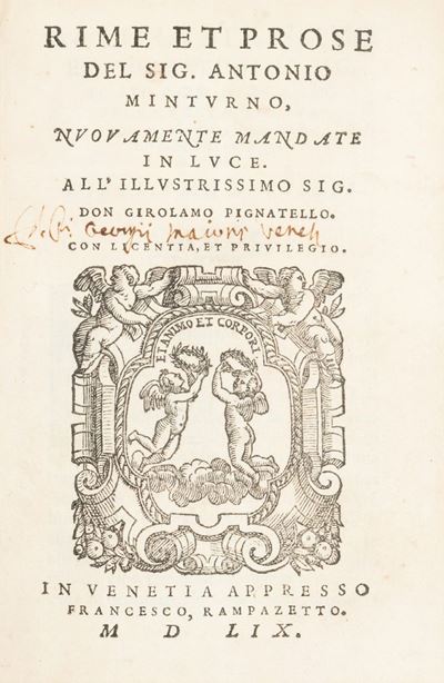 Rime Et Prose. L'amore Innamorato. Panegirico in Laude D'amore