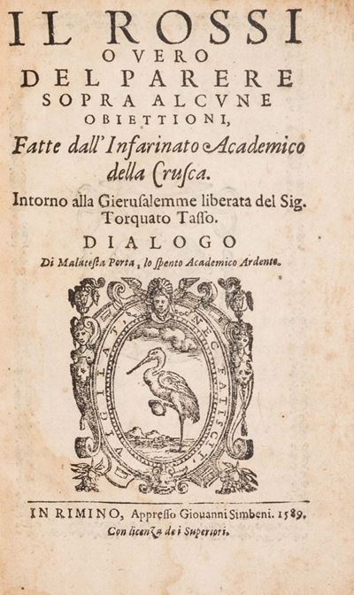 Il Rossi o Vero del Parere Sopra Alcune Obiettioni... Intorno alla Gierusalemme Liberata del Sig....