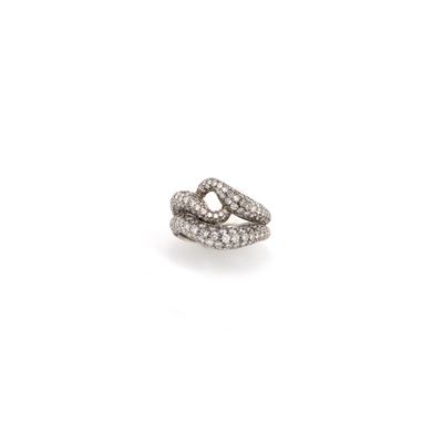 Anello in Diamanti in Oro Bianco con Som
