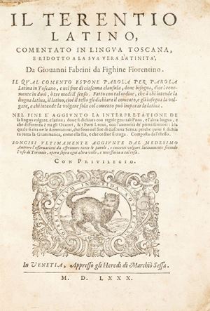 Il Terentio latino comentato in lingua toscana