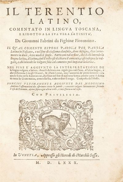 Il Terentio Latino Comentato in Lingua Toscana